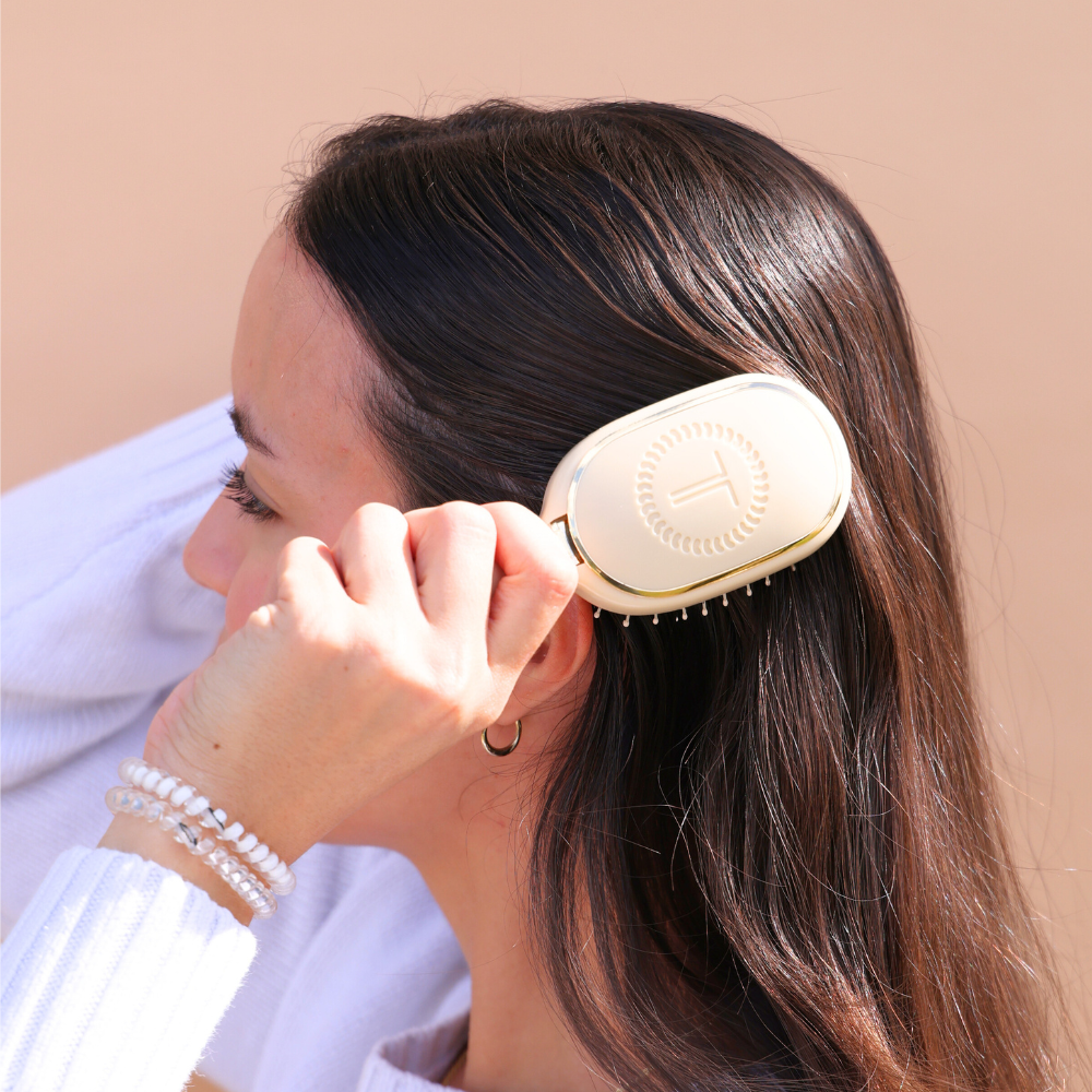 TELETIES® Mini Boar Bristle Hair Brush – Tan