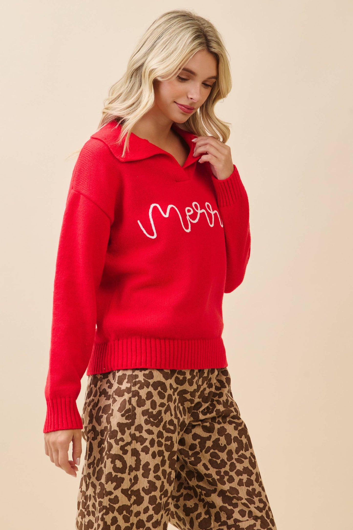 Holiday Script Knit Sweater