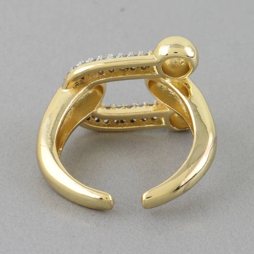 Bejeweled Horseshoe Toggle Ring