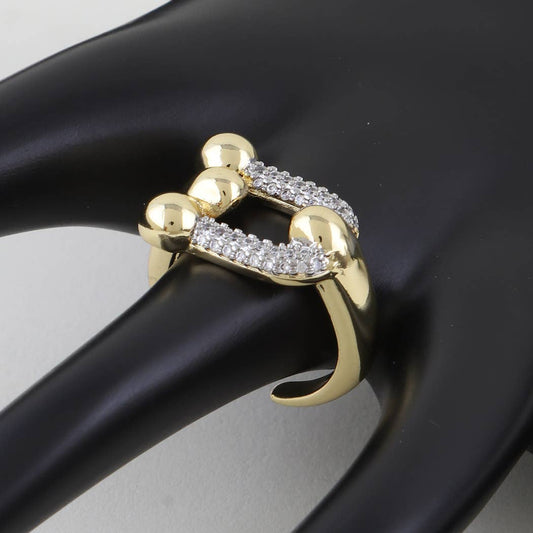 Bejeweled Horseshoe Toggle Ring