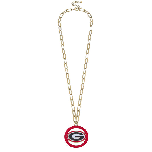 Georgia Bulldogs Logo Medallion Necklace