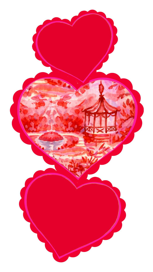 LARGE Designer Three Tiered Hearts Door Hanger