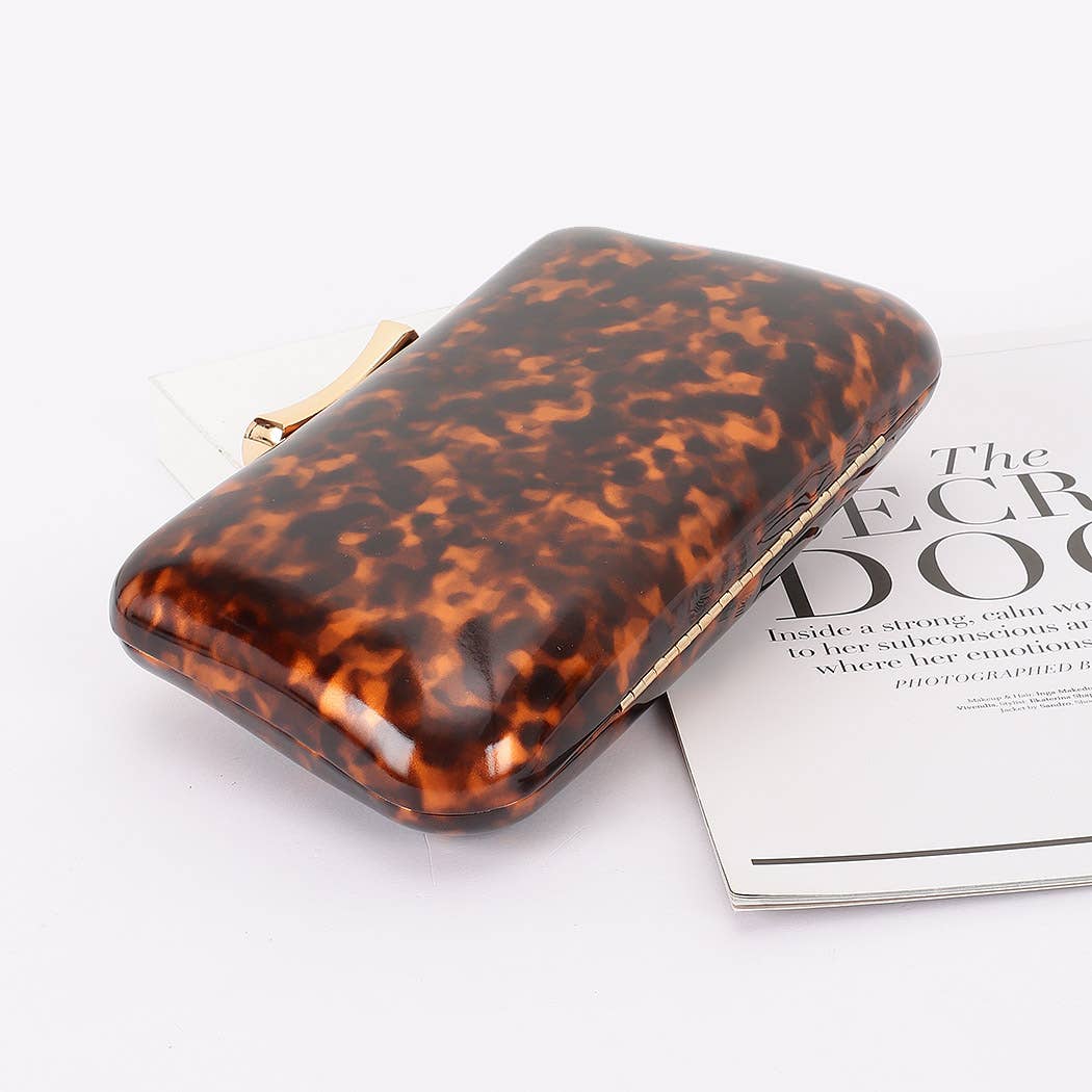 Enamel Faux Leather Party Clutch