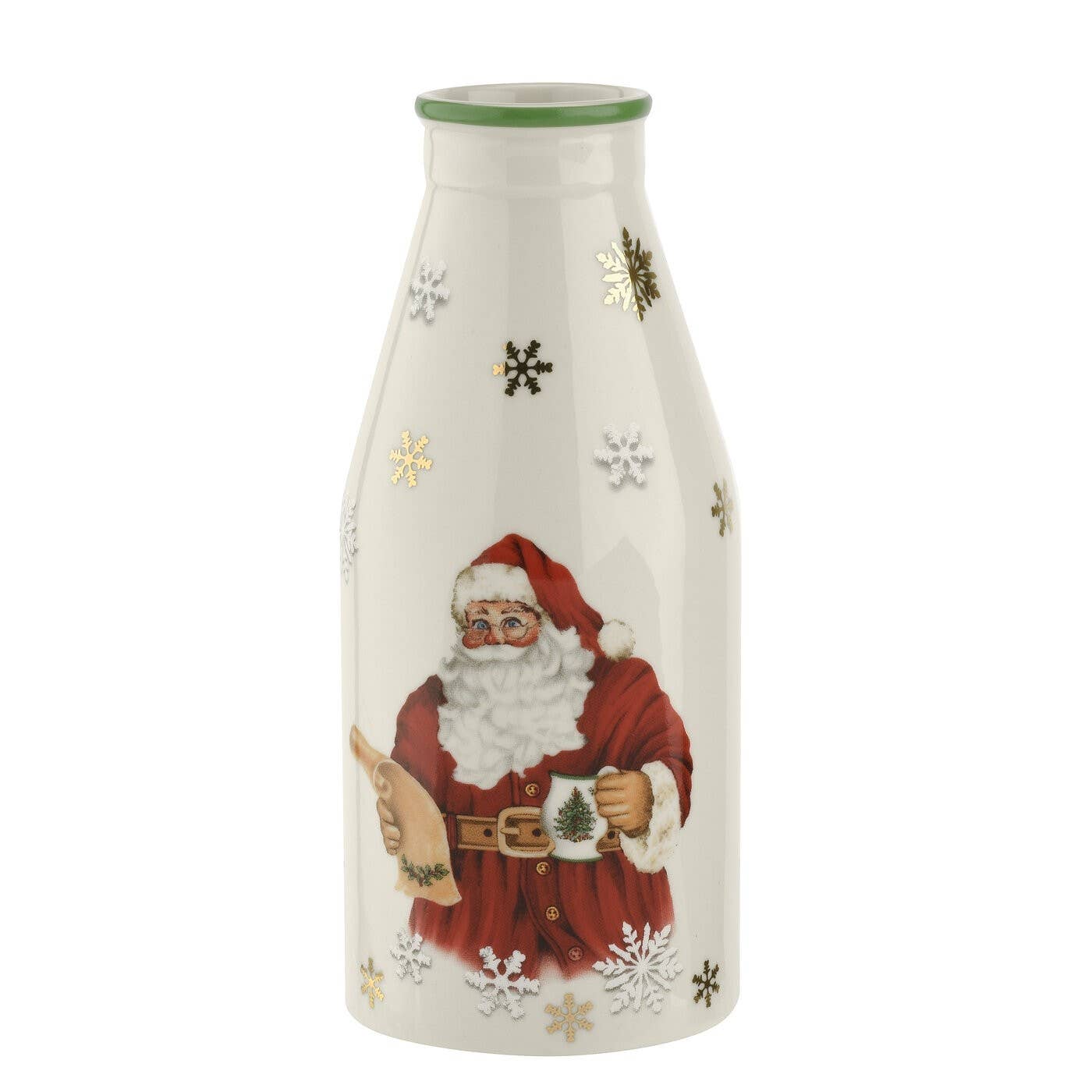 Spode Christmas Tree Santa Cookies Plate and Milk Bottle