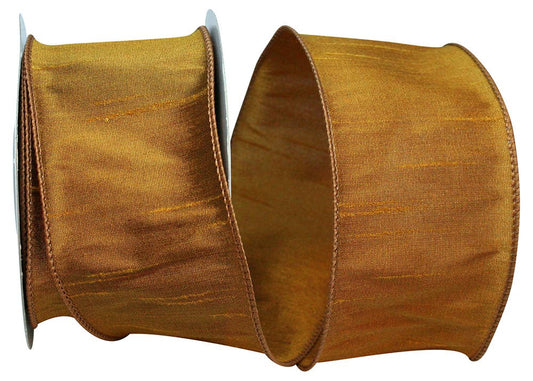 Dupioni Supreme Wired Edge, Antique Gold, 2-1/2 In, 10 Yards