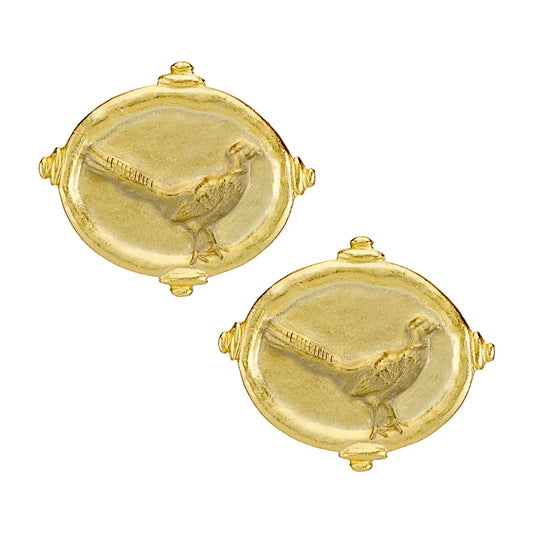 Susan Shaw Gold Pheasant Stud Earrings