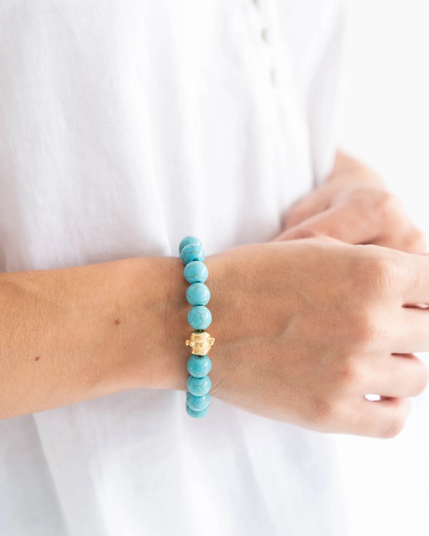Susan Shaw Bailey Stretch Bracelet in Turquoise