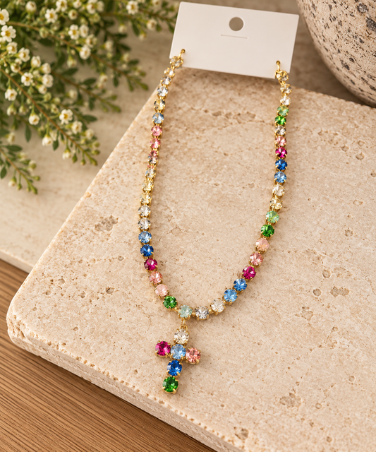 Confetti Kisses Crystal Necklace