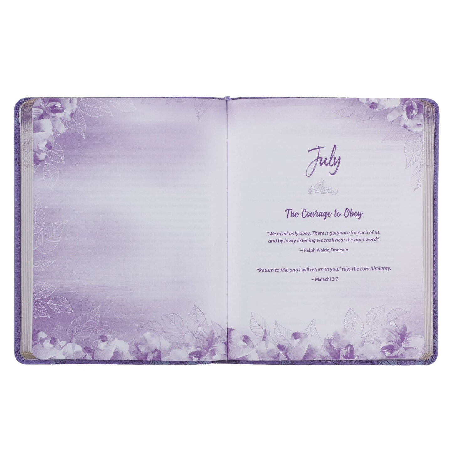 💜 Strong and Courageous Purple Faux Leather Devotional