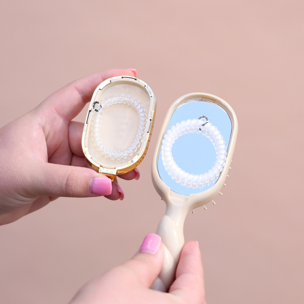 TELETIES Mini Detangler Hair Brush – Cream