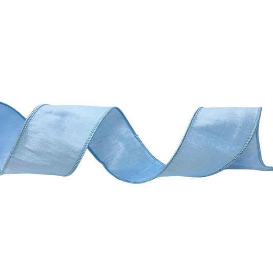 Faux dupioni 2.5''  X 10 YD Lt. Blue Ribbon