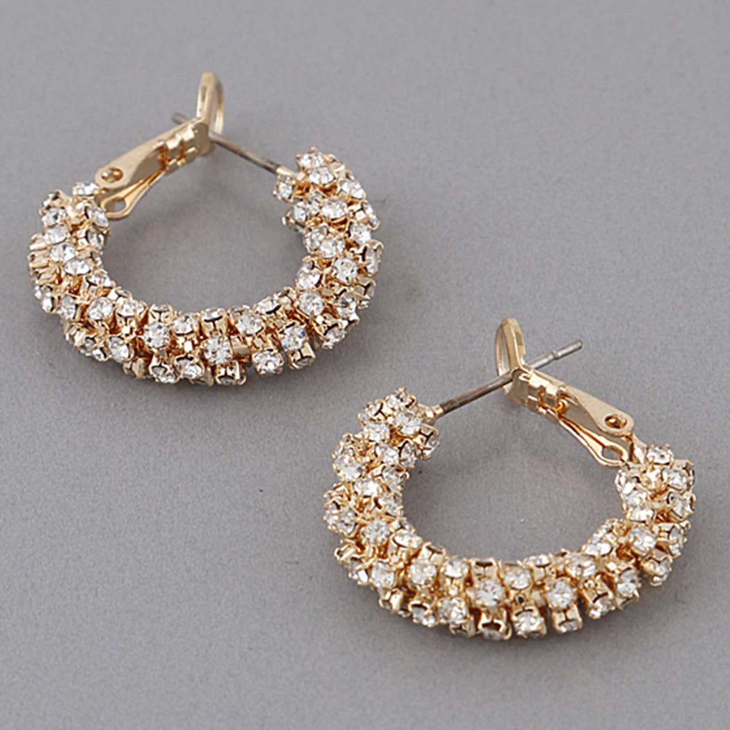 Crystallized Rhinestone Hoop Earrings