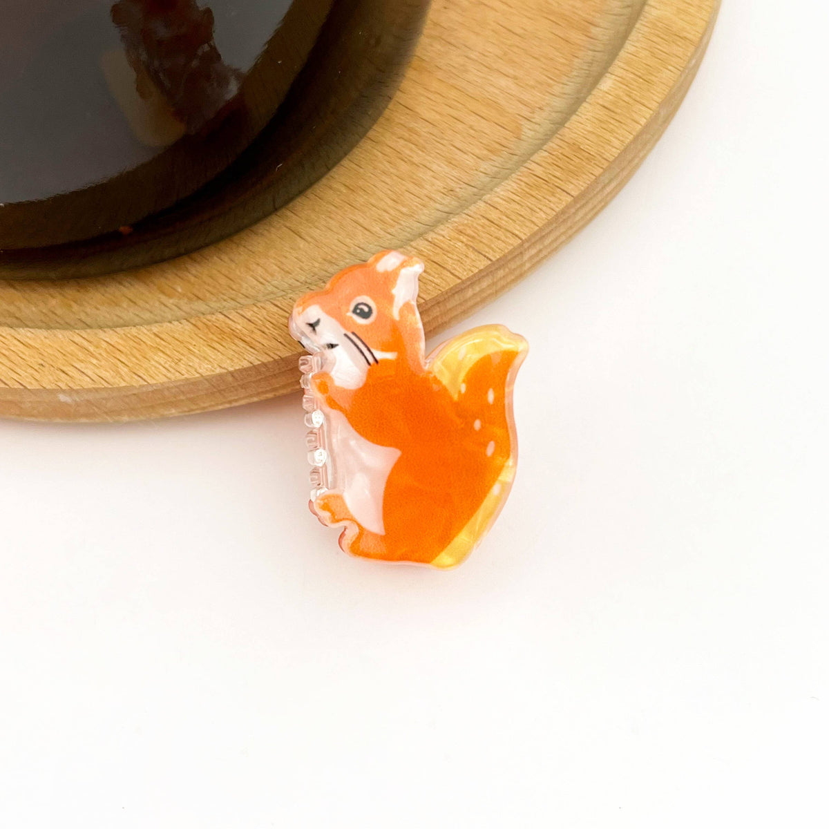 Orange Squirrel Acrylic Hair Claw Clip