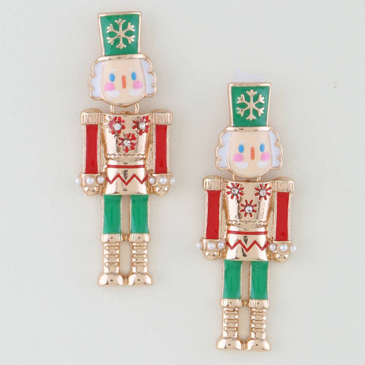 Snowflake Nutcracker Drop Earrings