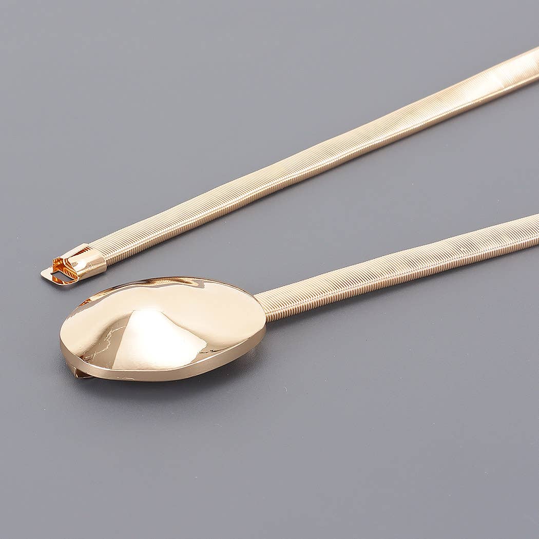 Metal Buckle Wide Spring Belt