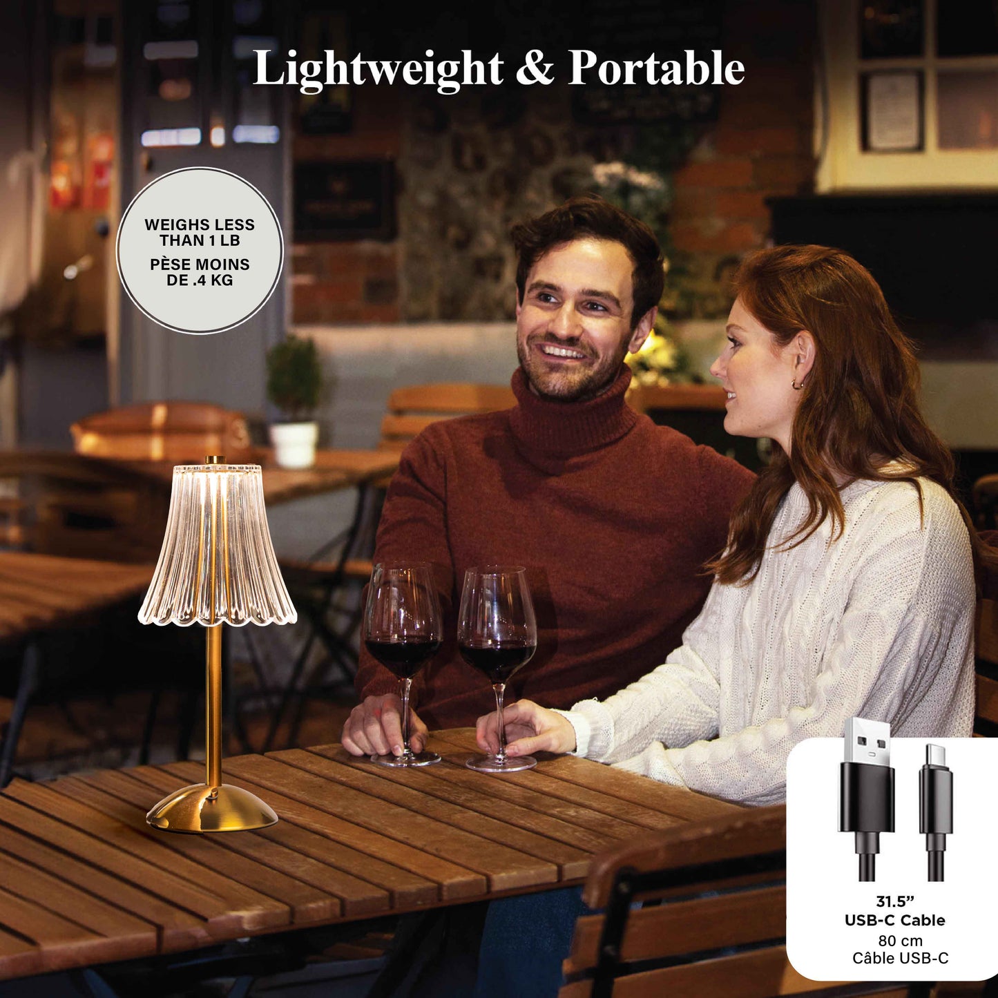 Alma Table Lamp Small Cordless Touch LED Rechargeable
