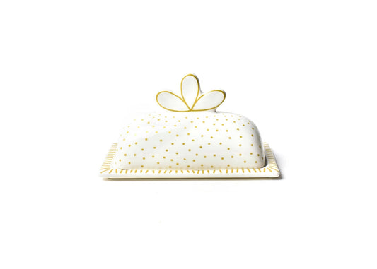 Coton Colors Deco Gold Scallop Knob Butter Dish