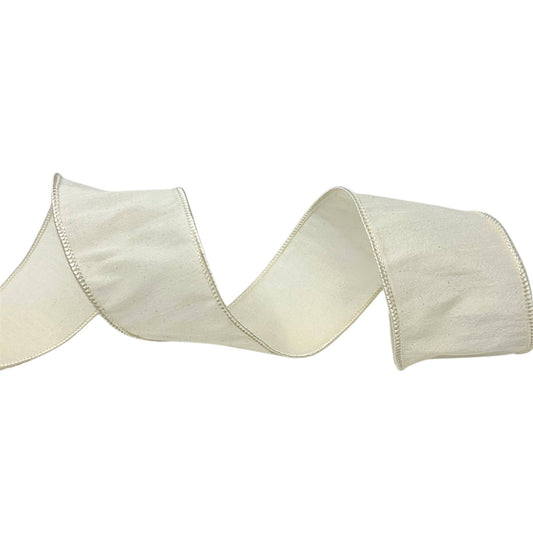 Faux dupioni 2.5'''  X 10 YD Cream Ribbon