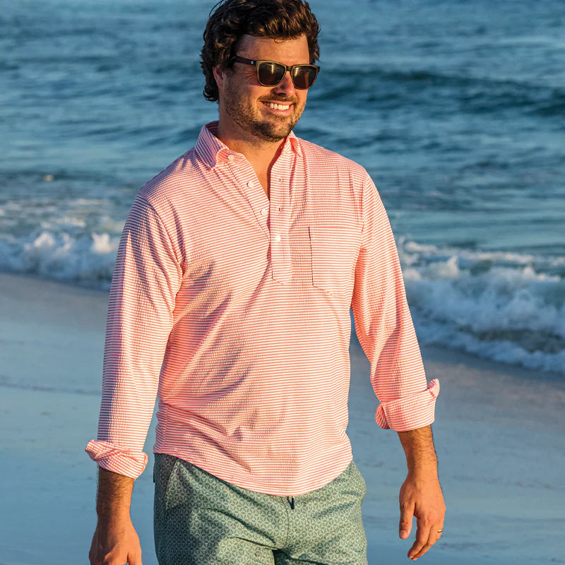 Onward Reserve- Drift Long Sleeve Shirt - Sea Pink