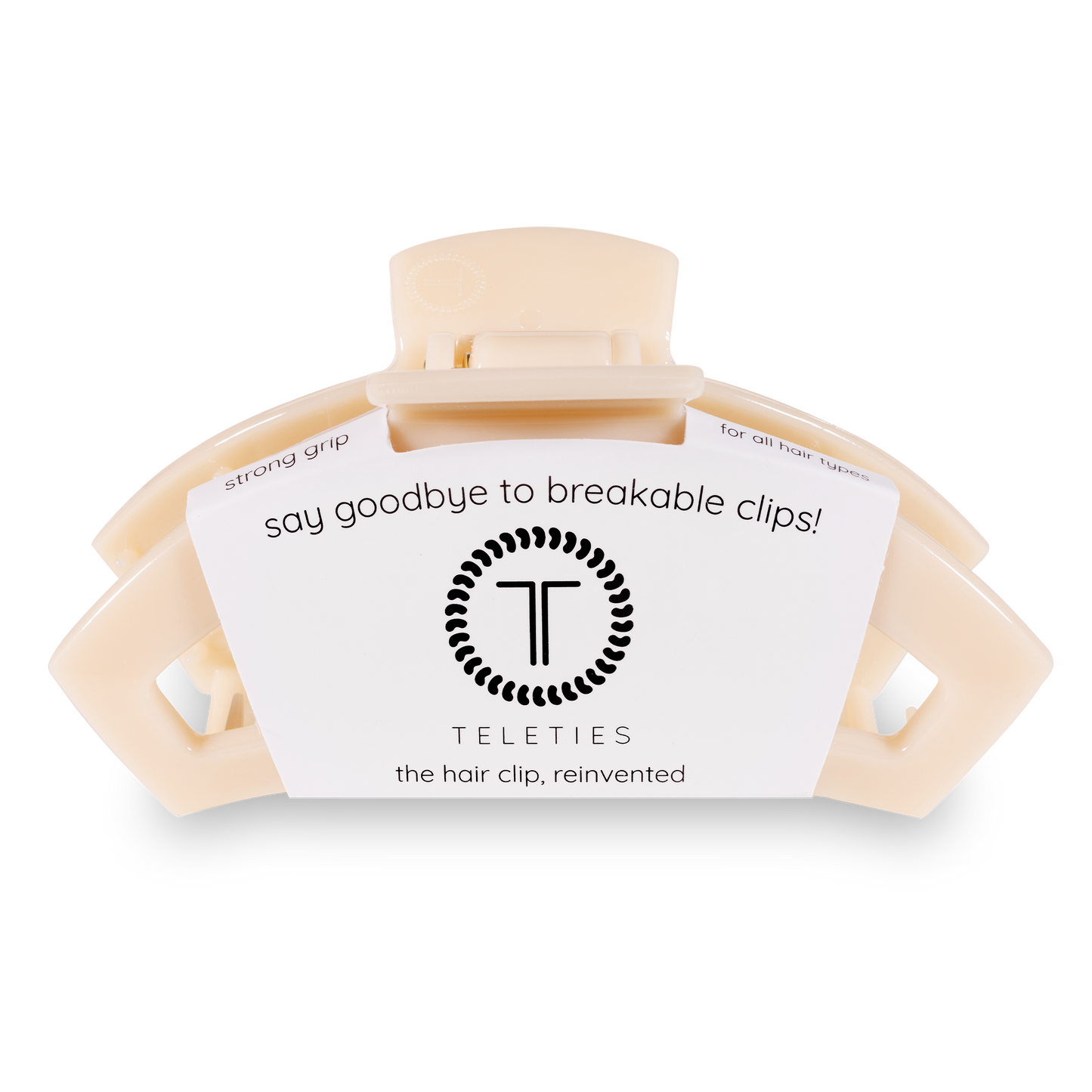 Teleties Open Hair Clip | Large | Almond Beige