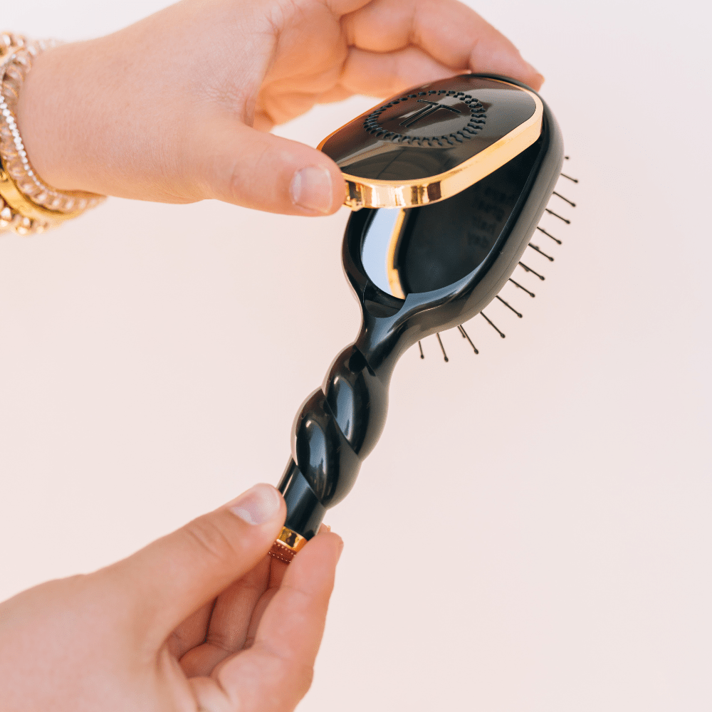 TELETIES® Mini Detangler Hair Brush – Jet Black