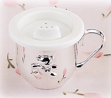 Silver-Plated Teddy Bear Baby Cup