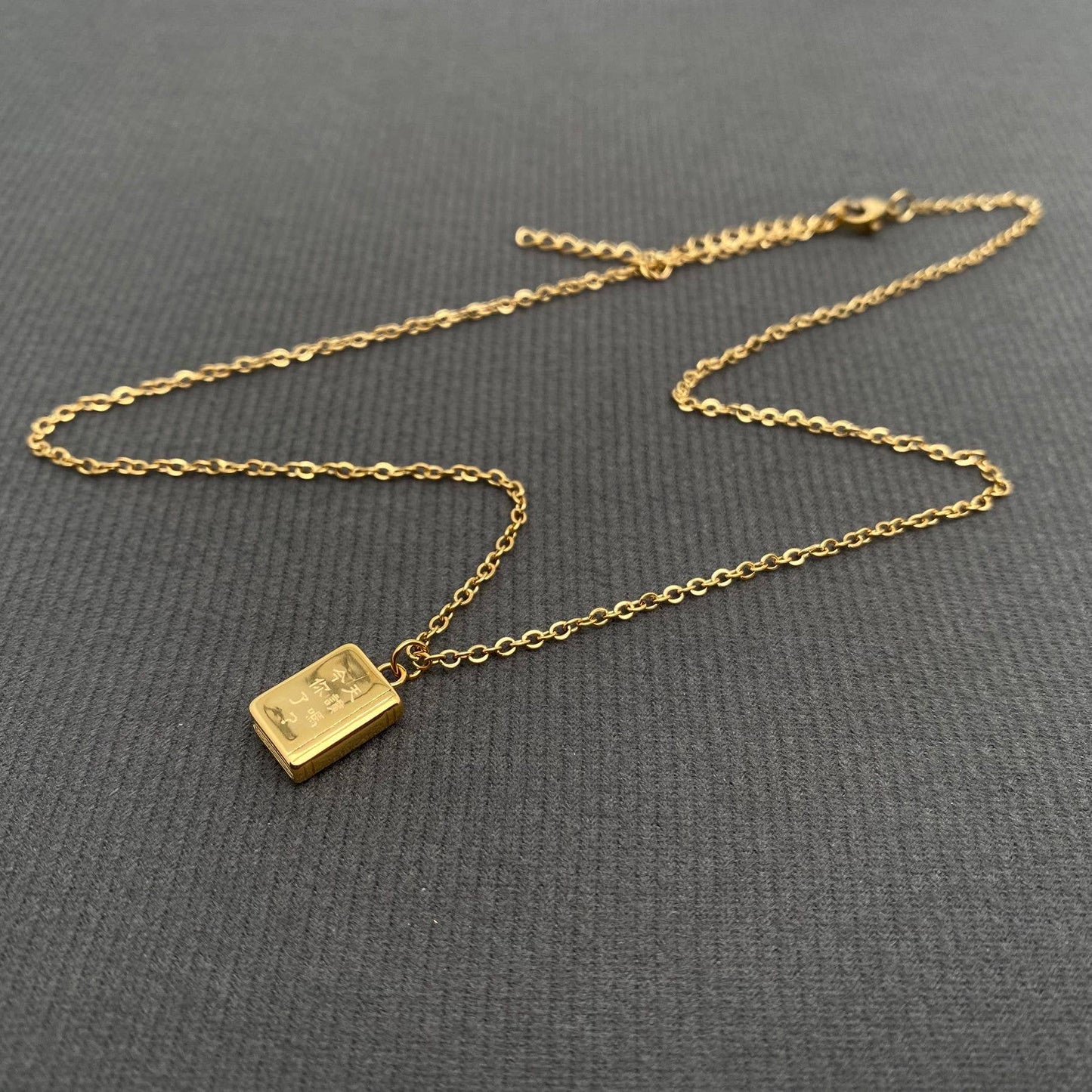 Bible Charm 18K Gold Plated Stainless Steel Necklace