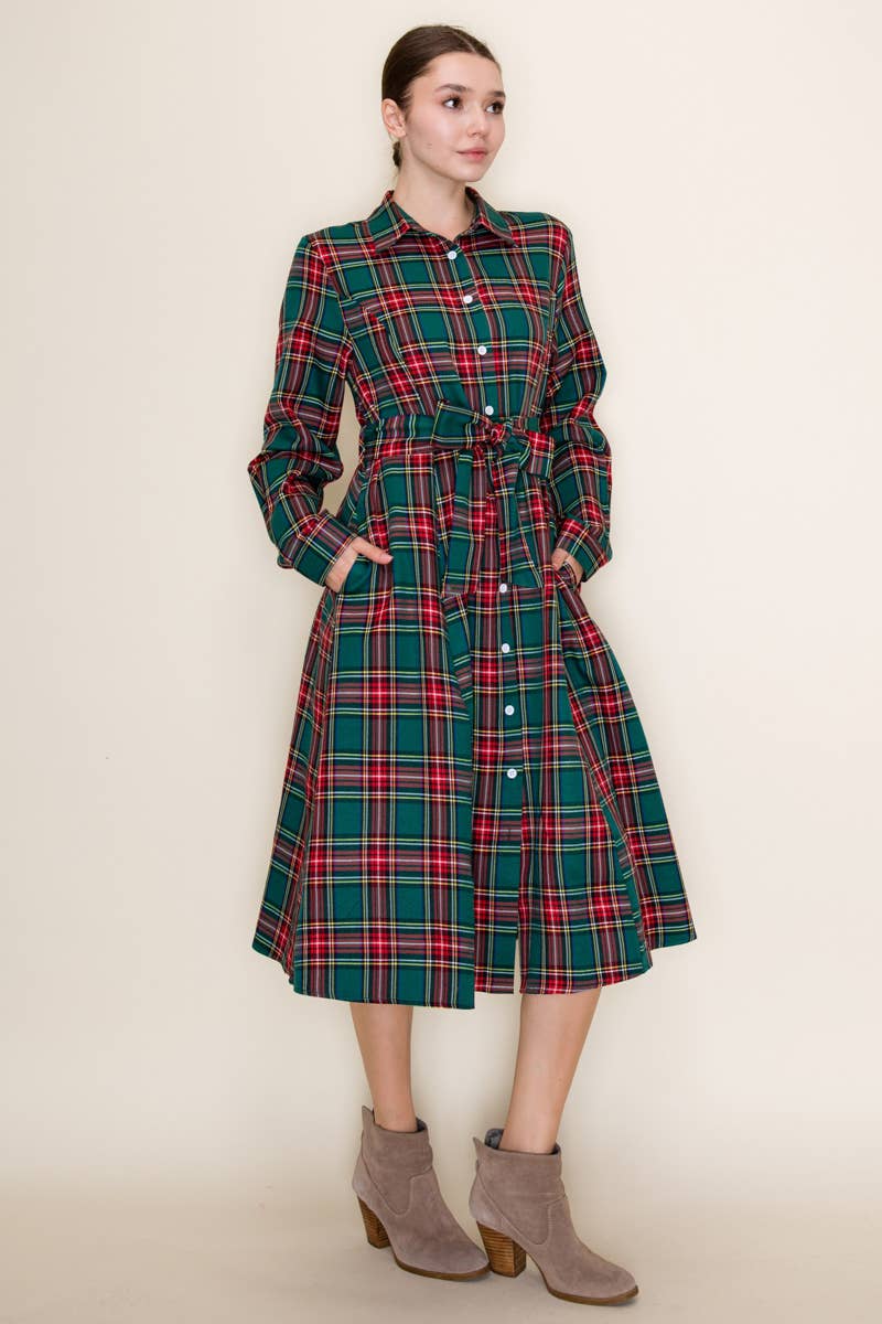 Plaid Midi Dress