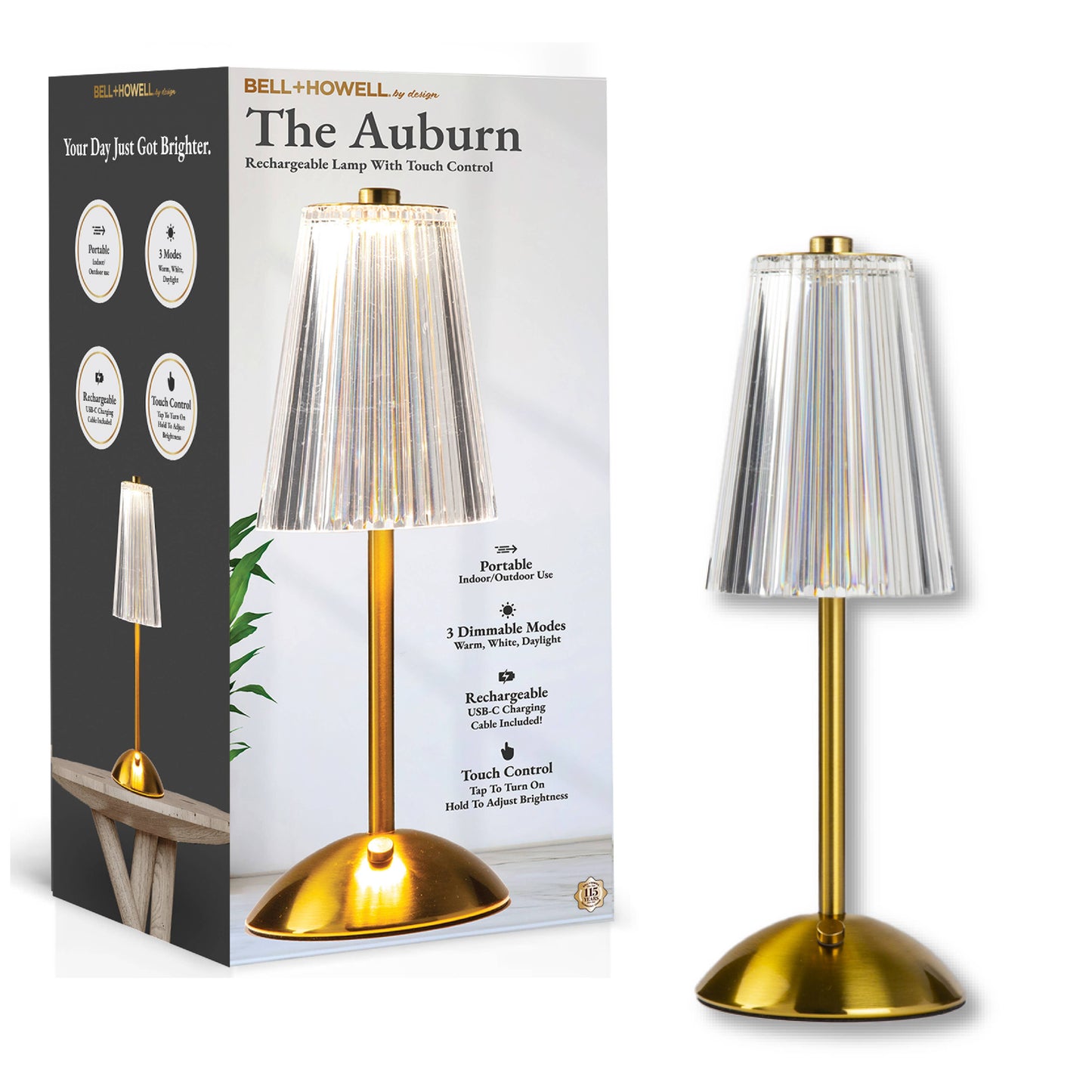 Auburn Table Lamp Small Cordless Touch LED Rechargeable