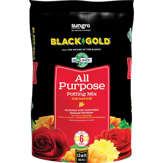 Black Gold® All Purpose Potting Soil w/ Controlled Release Fertilizer – 1.5 cu ft 🌿🖤