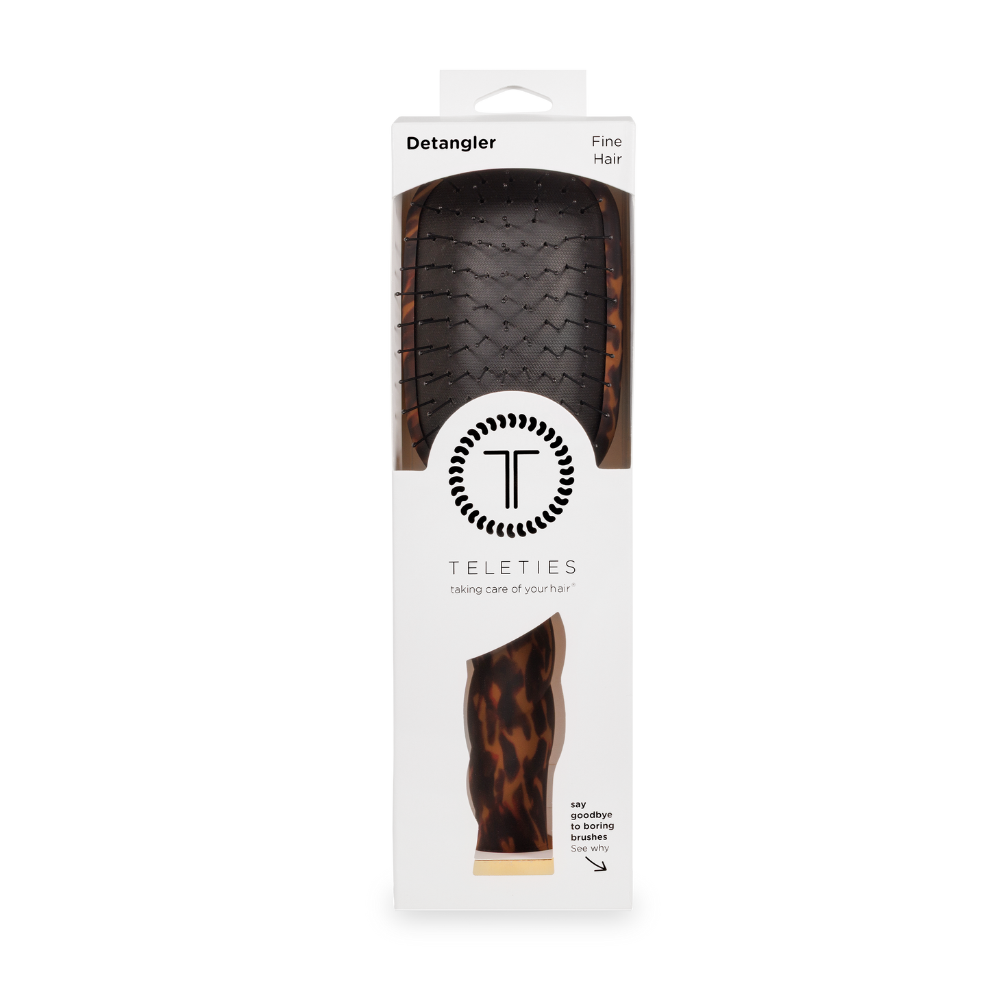 TELETIES® Detangler Hair Brush for Fine Hair – Tortoise