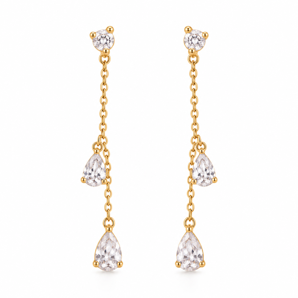 End Teardrop Chain Earrings