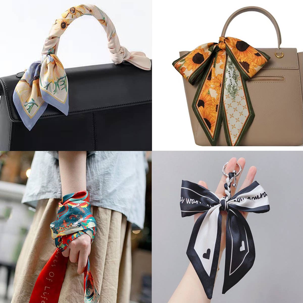 Floral Letter Scarf Hair Tie Ribbon