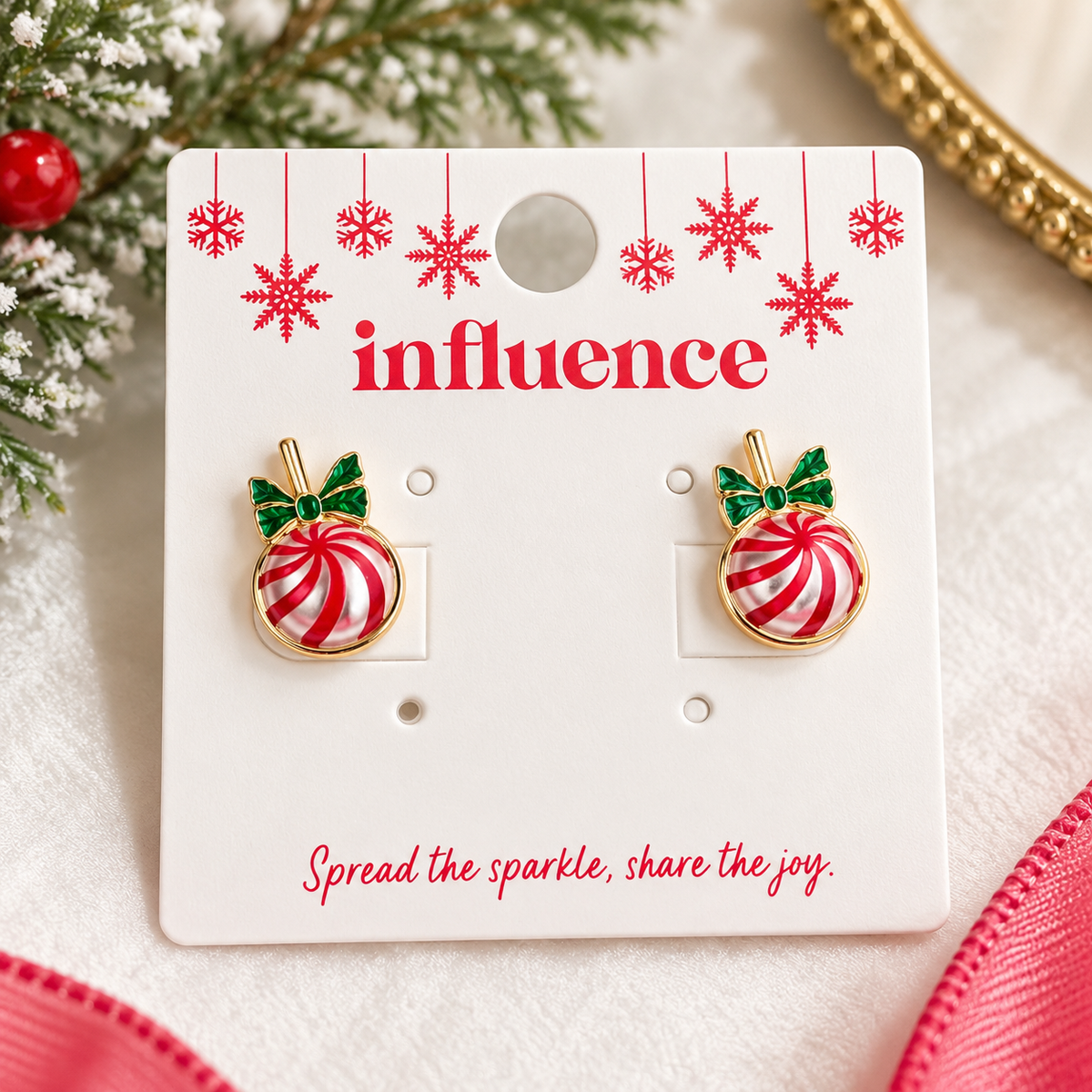 Pearl X-MAS Candy Earrings