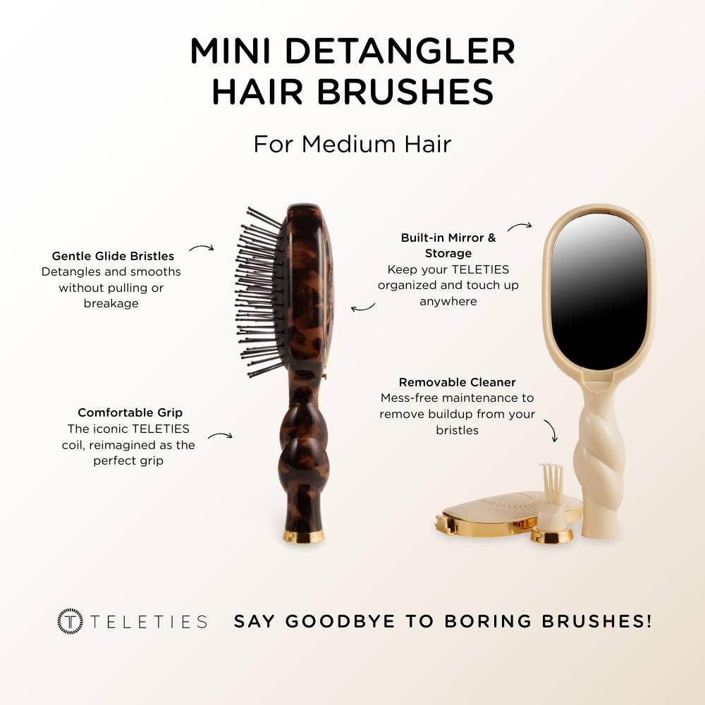TELETIES Mini Detangler Hair Brush – Tortoise