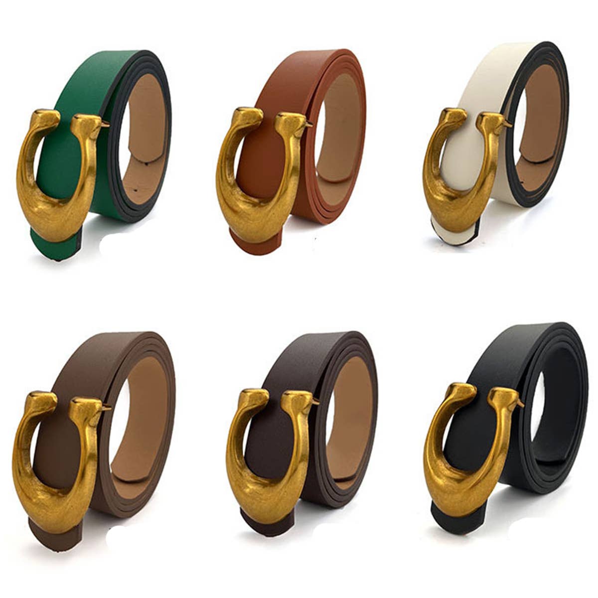 Women’s Fashion Retro U-Buckle Belt – One Size
