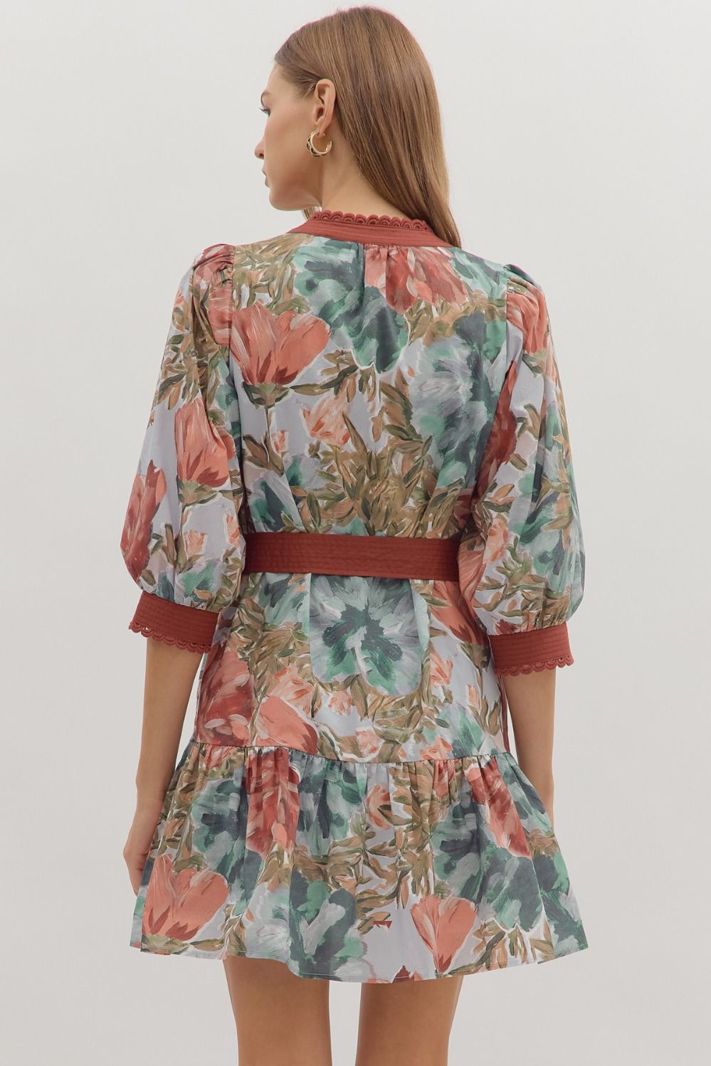 Chestnut Painted Floral Dress