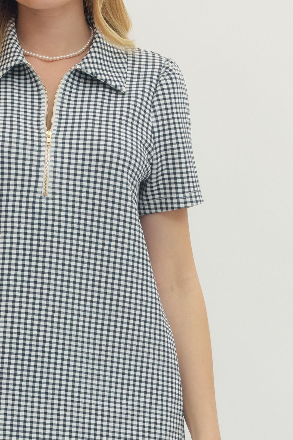 🤍 Gingham Puff Sleeve Mini Dress