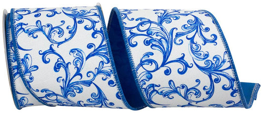 Scroll Teracotta Deluxe Backed Wired Edge, Cobalt Blue 10D