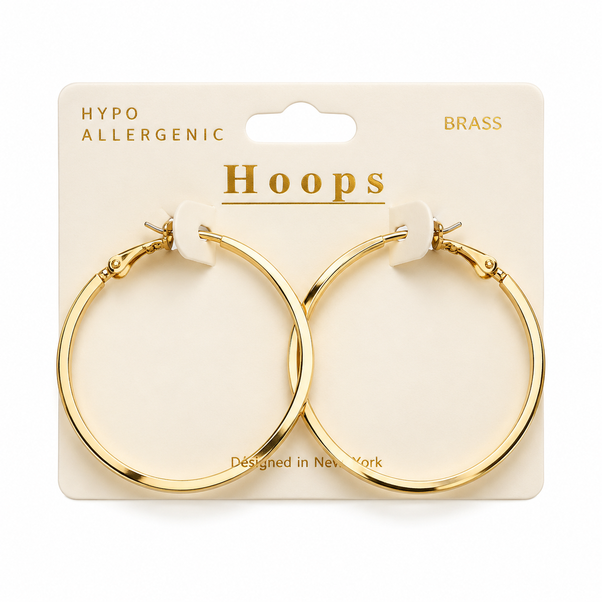 40 mm square gold tube hoops