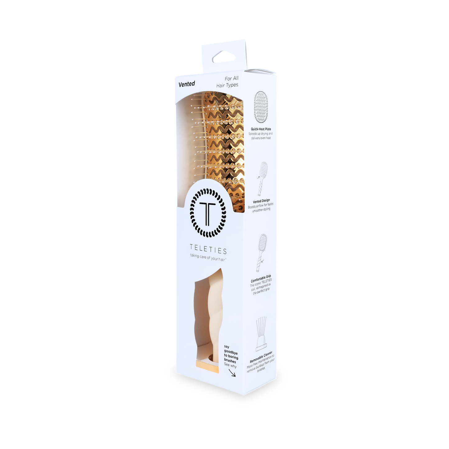 TELETIES Vented Blowout Brush – Tan