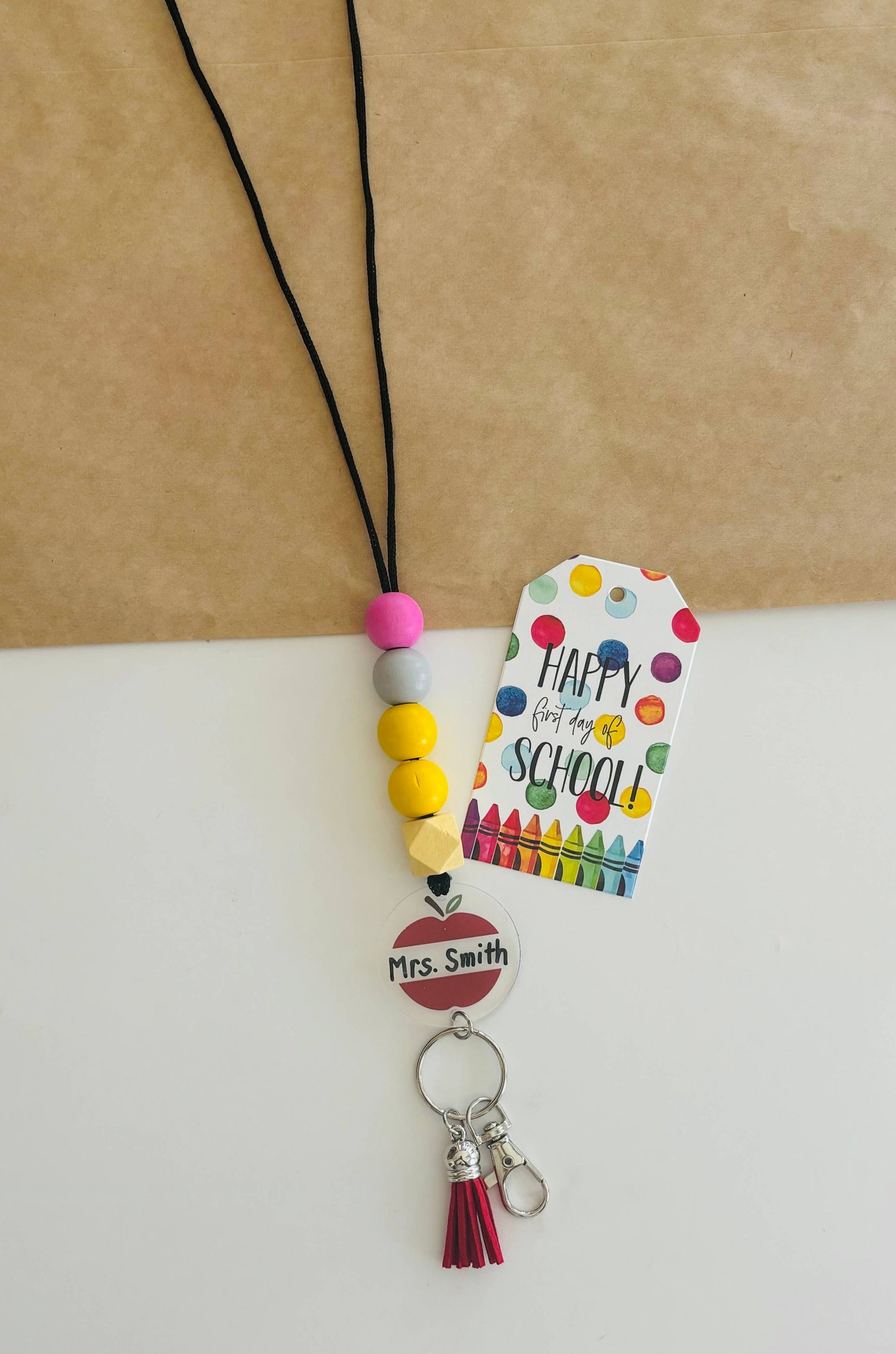 Back to School Teacher Appreciation Apple Lanyard & Gift Tag