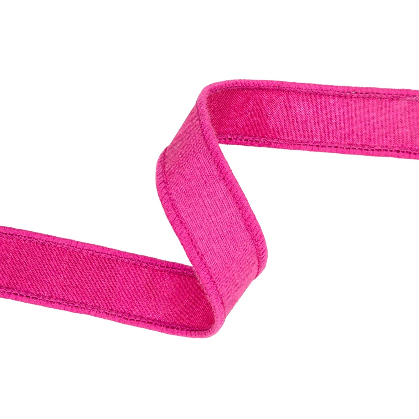 1" Wired Dupioni Ribbon | Hot Pink w/ Metallic Fused Backing | 10 Yard Roll