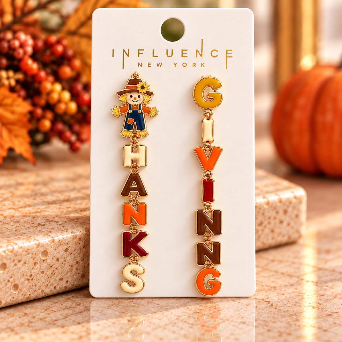 Thankful & Giving Thanksgiving Statement Earrings