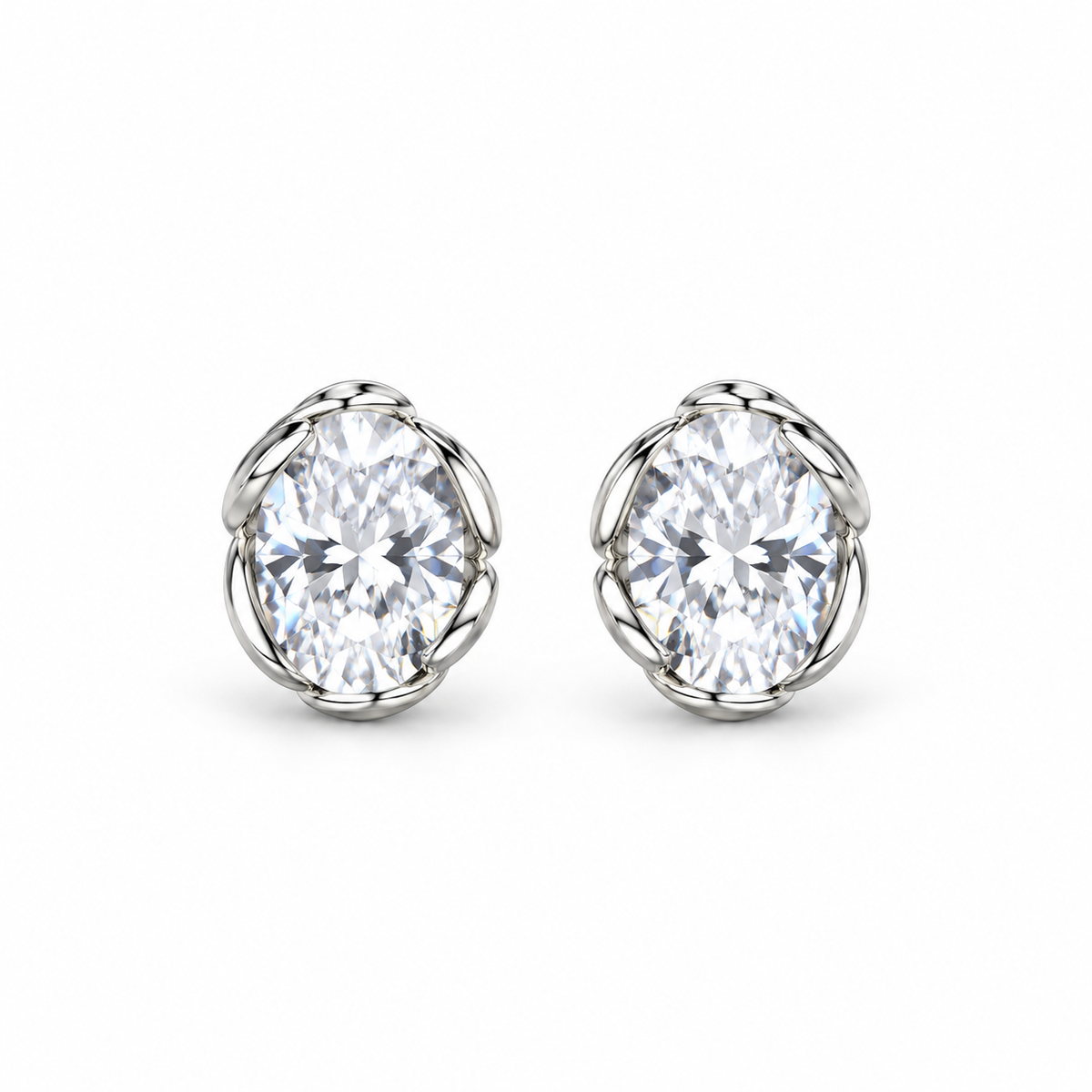 CZ and Curved Studs Gold