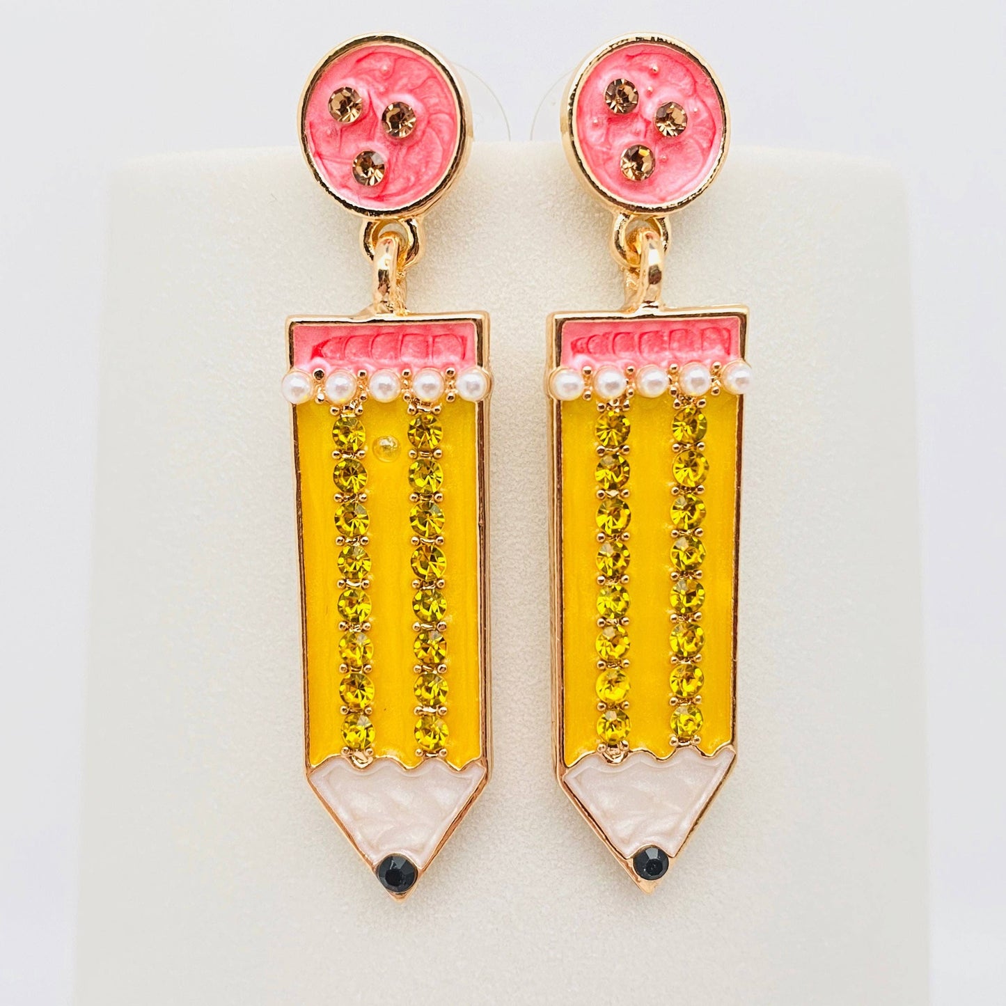 Rhinestone Pencil Earrings