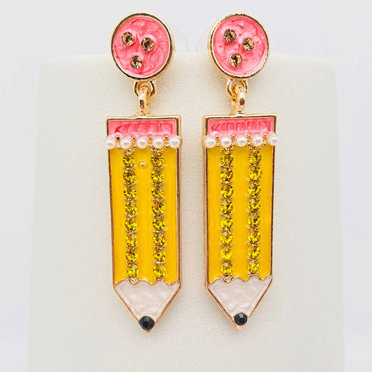 Rhinestone Pencil Earrings