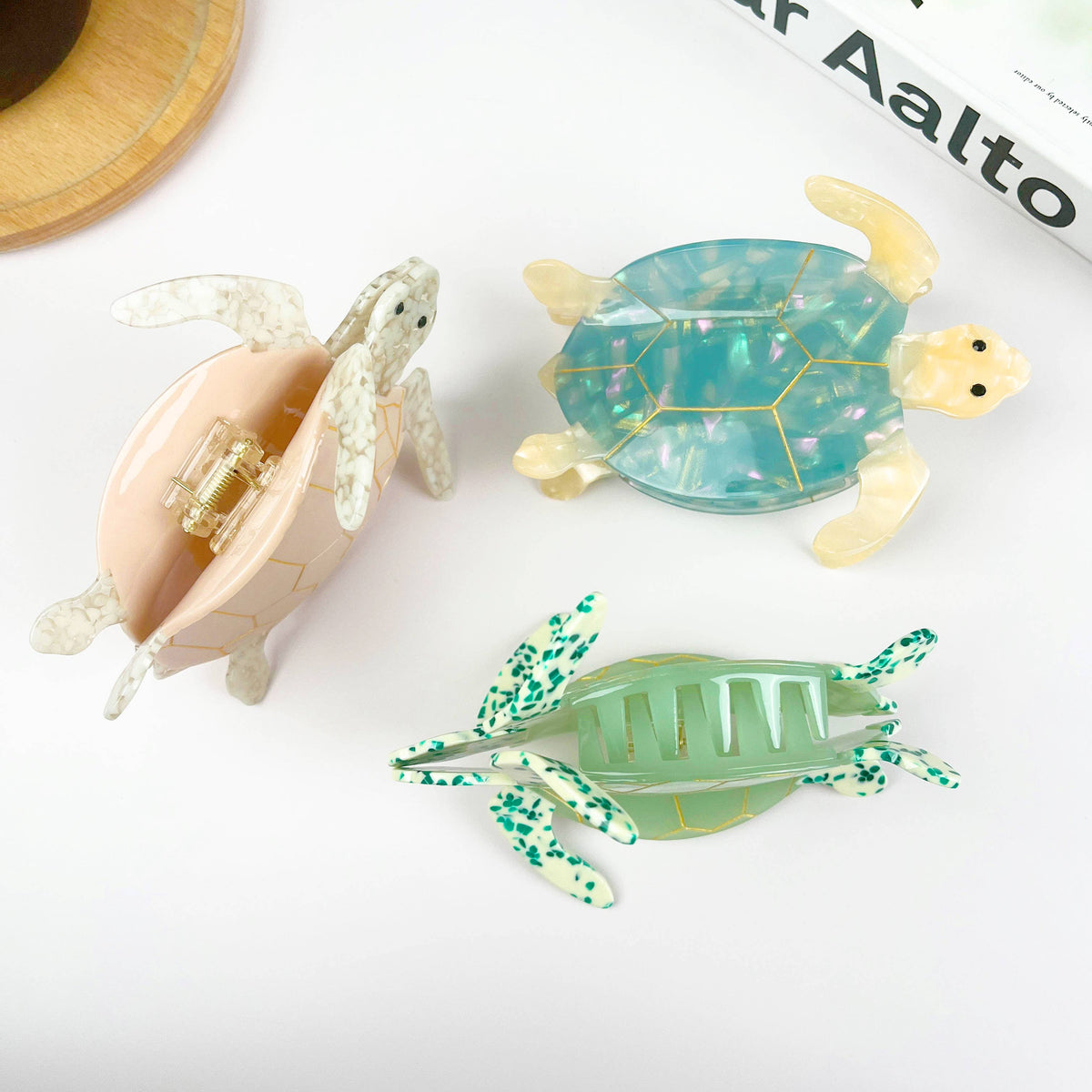 Blue Turtle Claw Clip,Animal Hair Clip