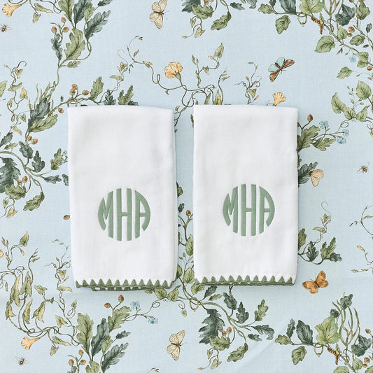 Weezie Stitched Edge Powder Bath Towels (pair, Fingertip)