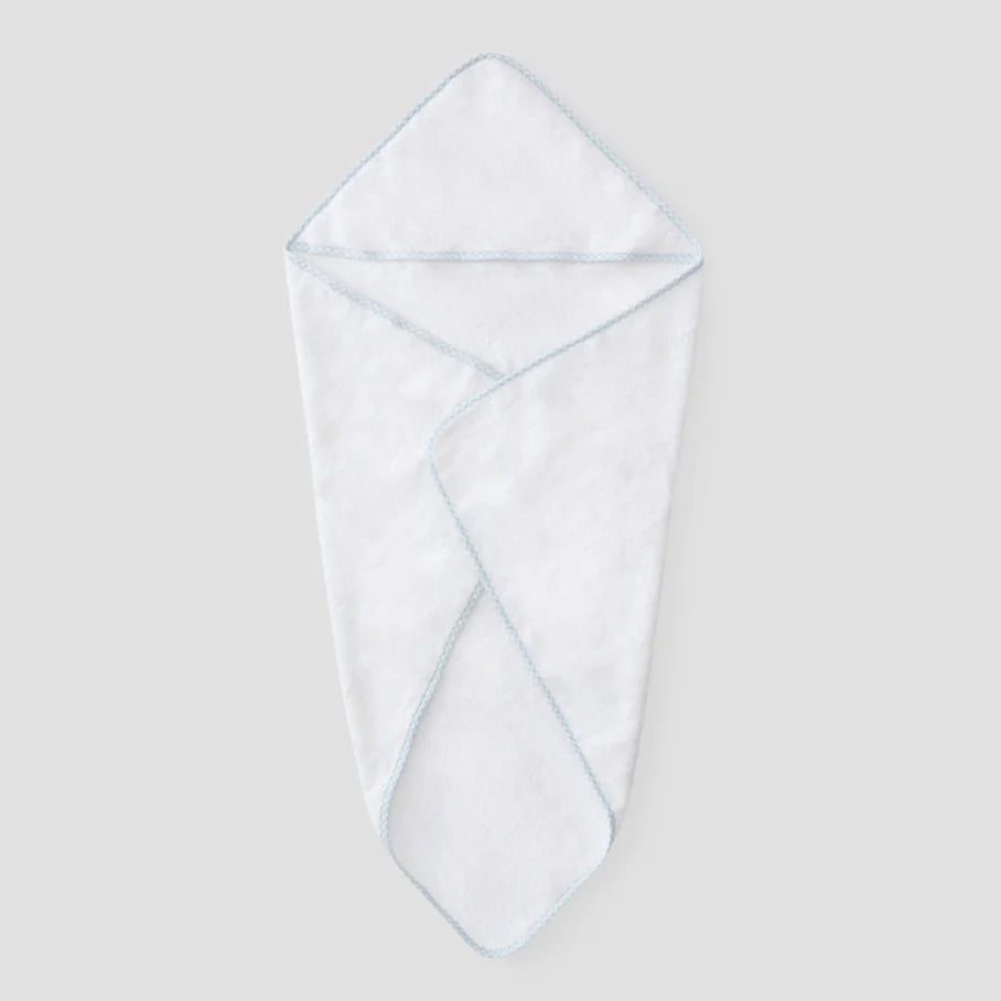 Weezie Baby Blue Gingham Hooded Baby Towel